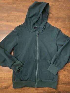 Kids Green Full-Zip Hooded Sweatshirt